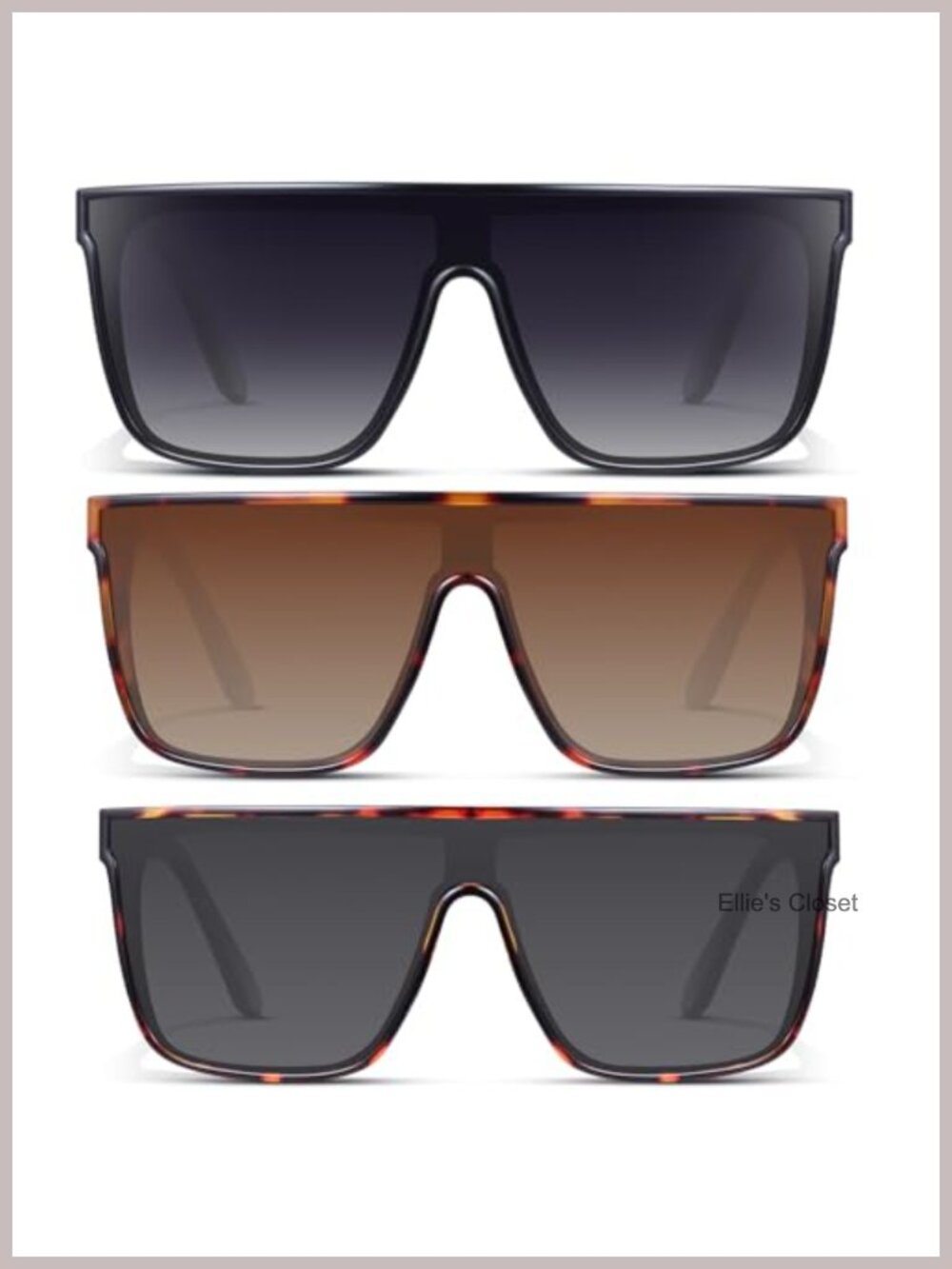 Oversized Square Sunglasses UV Protection Integrated Lens Retro Wrap Around